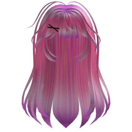 Messy Straight Cute Bubble Gum Hair  w Black Clip Roblox item