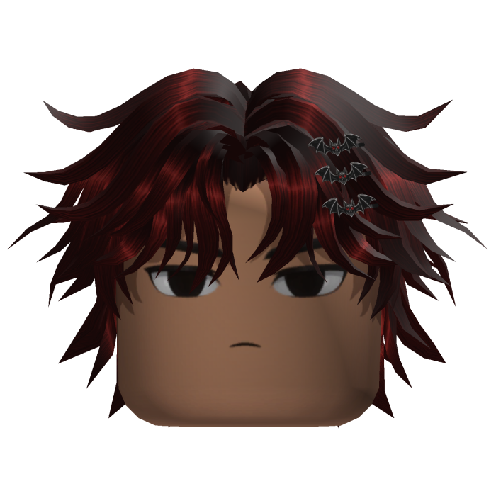 Messy Hair w/ Bat Clips (Crimson)
