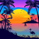Tropical sunset squad! :)