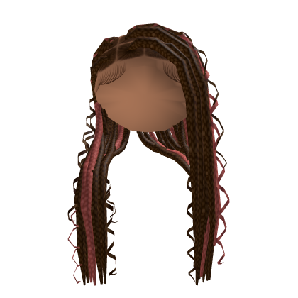 Side Part Braids [Brown W/ Pink] Roblox item