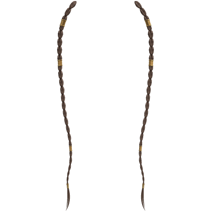 Brown braids with gold clasps (add on) Roblox item