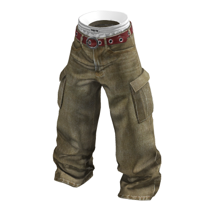 💗Y2K LAYERED DENIM CARGO PANTS_KHAKI thumbnail