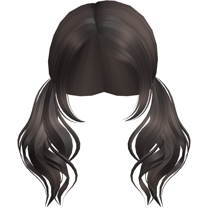 babydoll low wavy pigtails in dark brown