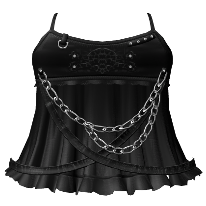 black gothic skull cute emo ruffled dress w chains Roblox item