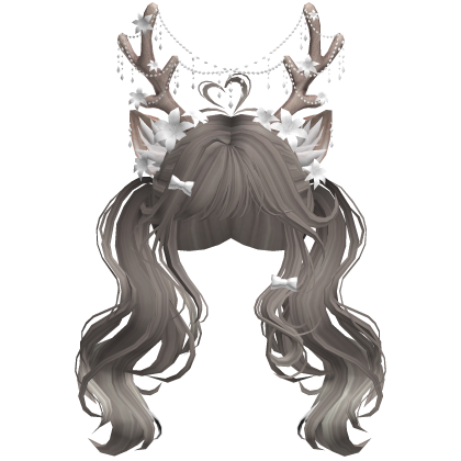 Ethereal Christmas Fairy Fawn Pigtails w/ Antlers