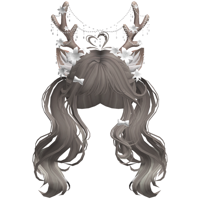 Ethereal Christmas Fairy Fawn Pigtails w/ Antlers