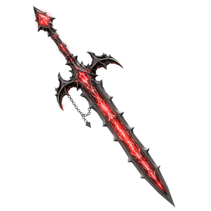 Silver Ruby Vampire Sword (GLOWING)