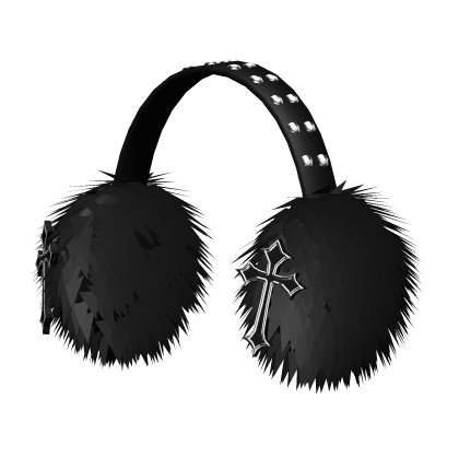 emo goth black studded winter earmuffs