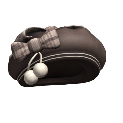 Brown Hair Beret with Bow