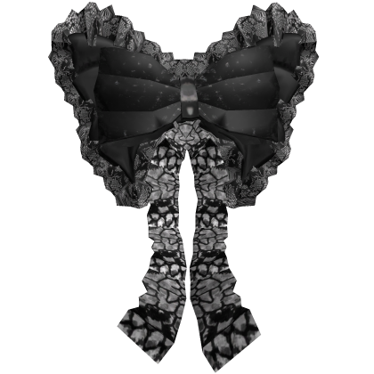 gothic black lace ruffles bat halloween hair bow  Roblox item