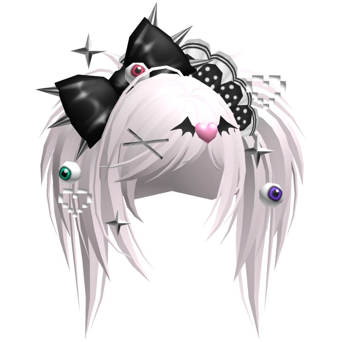 Pastel Goth Punk Pigtails in White