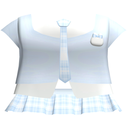 ♡ : blue plaided school uniform Roblox item