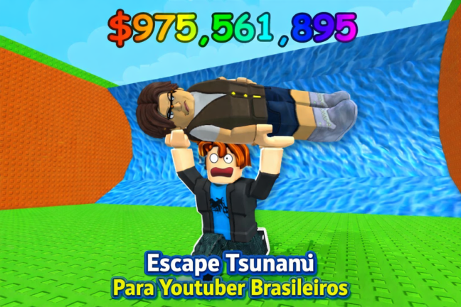 🌊 Escape do Tsunami for Youtubers Brasileiros 🎥 screenshot 2