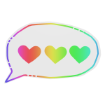♡﹒heart speech bubble rainbow