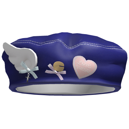 Blue Kawaii Wings Soft Girly Beret Roblox item