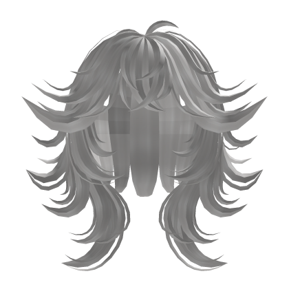 Messy Fluffy White Wolfcut W/ Emo Glasses & Face Roblox item