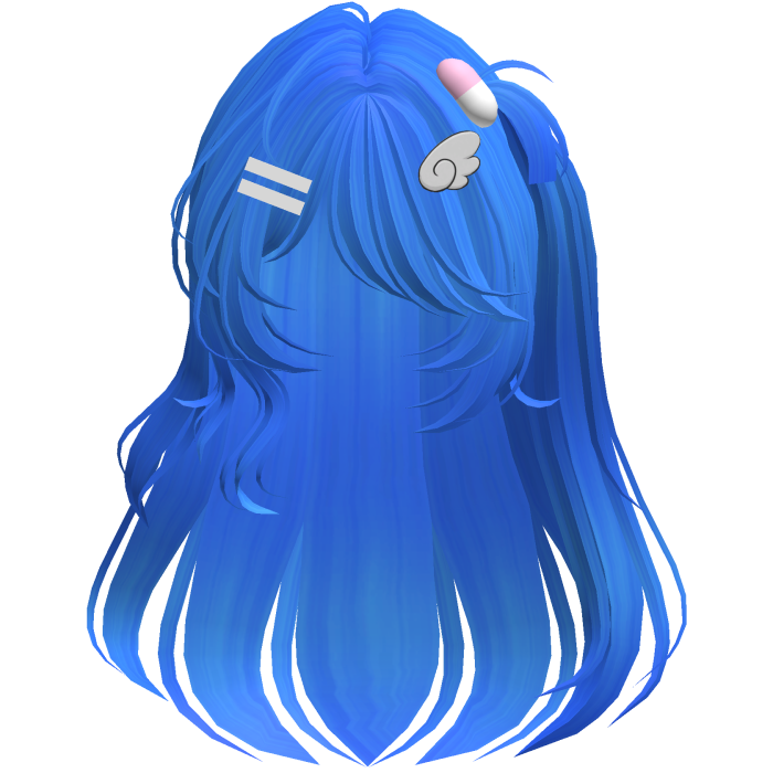 cute Blue bright Hair emo cute anime y2k