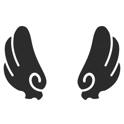 ♡ Cute Upward Sticker Angel Wings in Black