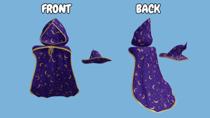 [R15/R6] Fantasy wizard cape, hat, hood [PBR] preview 2