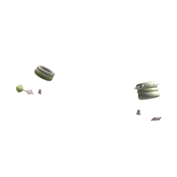 baddie lollypop chunky bangles duck nails green