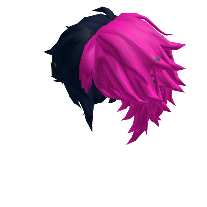 Pink & Black Split Messy Anime Hair