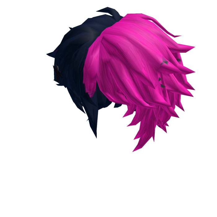 Pink & Black Split Messy Anime Hair