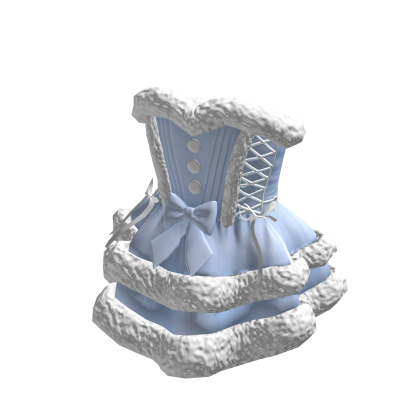 Ruffled Christmas Dress Blue thumbnail