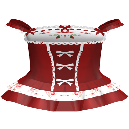 red cottage core dress thumbnail