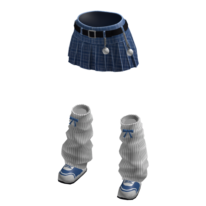 Christmas plaid skirt [blue]