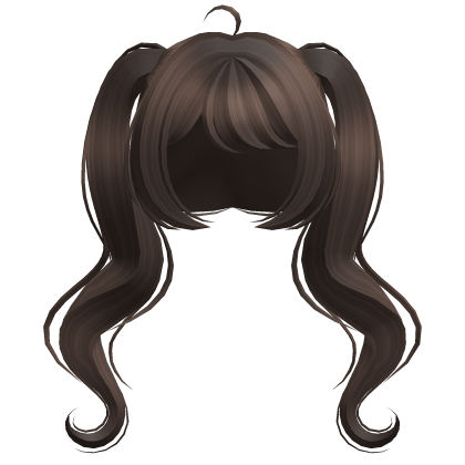 ୨୧ Brown Cute High Wavy Pigtails Roblox item