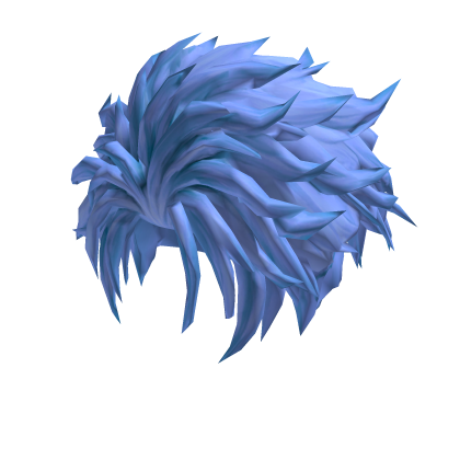 Fluffy light blue anime hair