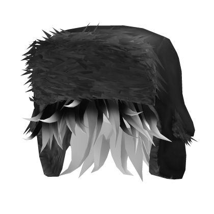  Emo Fluffy Ushanka Snow Hat w/ Black White Hair Roblox item