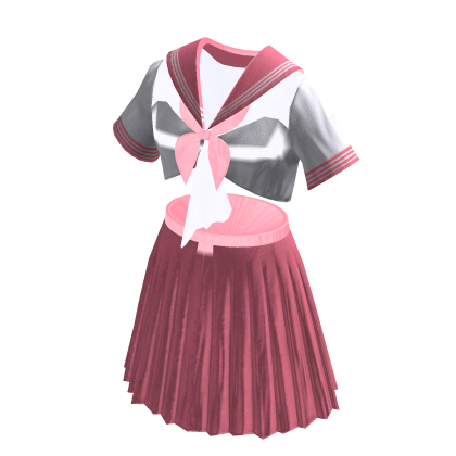 Anime School Girl Uniform | White & Pink