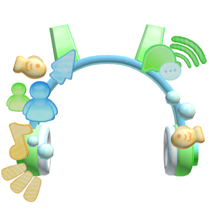 frutiger aero 2000s eco blue green headphones Roblox item