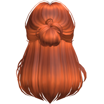 Middle Part Half Up Messy Bun (Ginger)