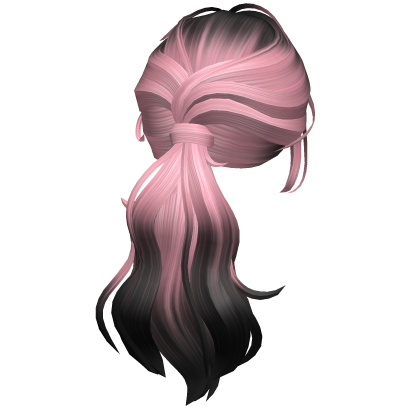 Wavy Layered Ponytail Hair(Pink&Black) Roblox item