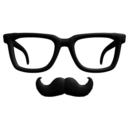 Low Scene Y2K nerd mustache glasses :3 2.0