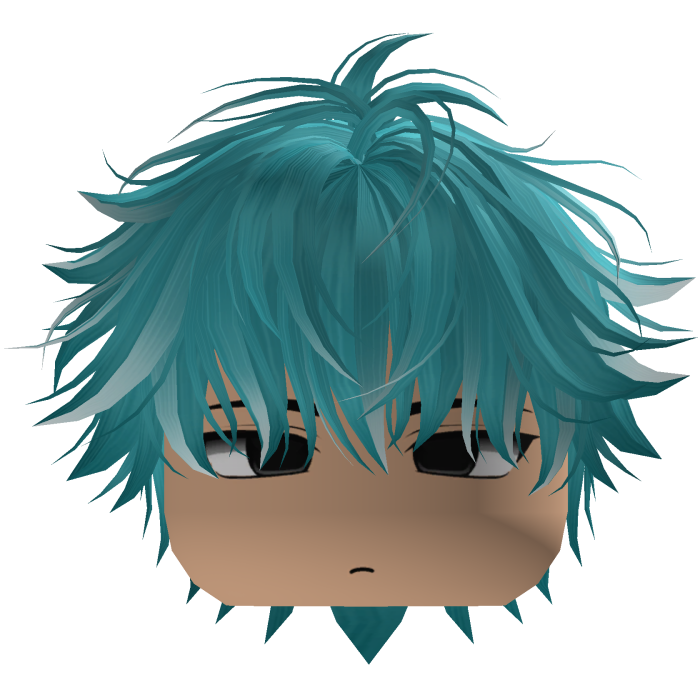 Cute Y2K emo cyan hair