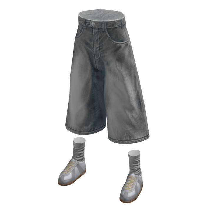 Distressed Shorts Gray Denim Designer Baggy Jorts