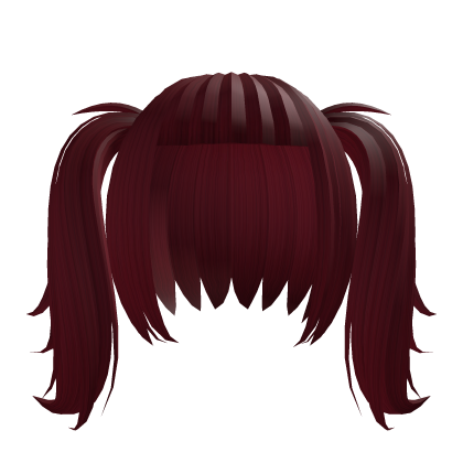 Cute doll fluffy short pigtails in red