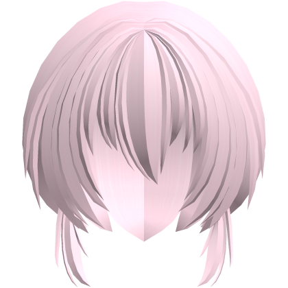 fluffy moe anime short side hair pink