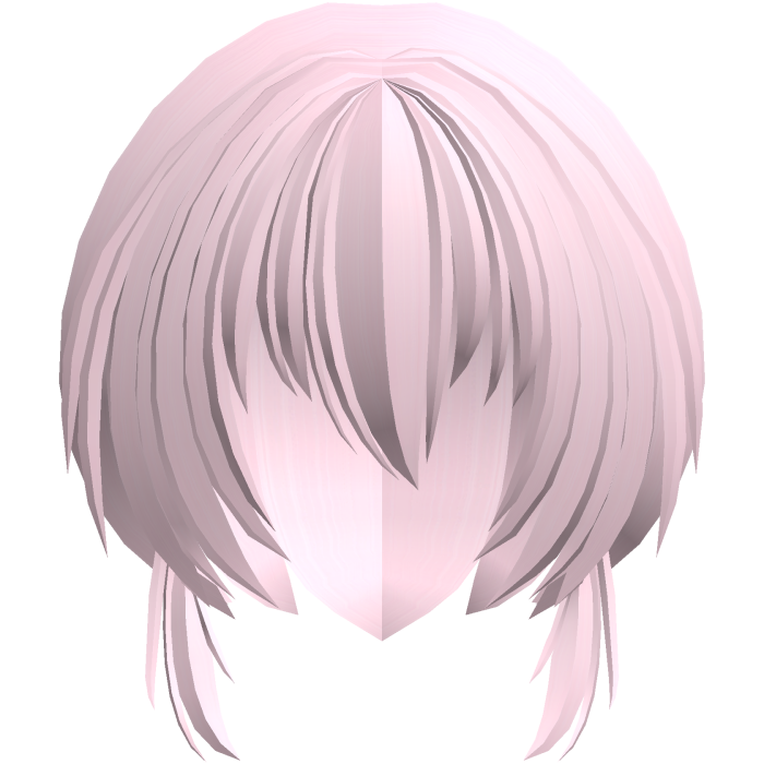 fluffy moe anime short side hair pink