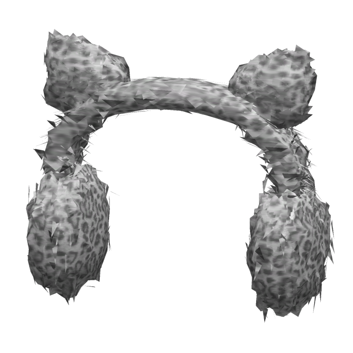 [NEW 🚨] White Fluffy Print Earmuffs with Ears