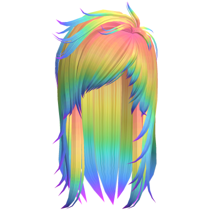 Scene Messy Long Hair (Rainbow) Roblox item