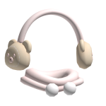 ♡ Cute Cozy Bear Warmer & Earmuffs In Pastel Brown