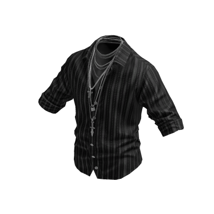 Black Button Up Shirt w/ Chains