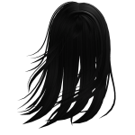 ♡ Black Windy & Wispy Anime Hair
