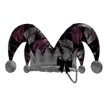 Jester Circus Clown Funhouse Hat (Pink Harlequin)