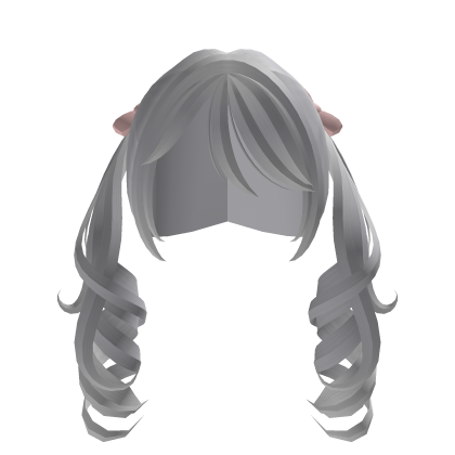cutesy white bow pigtails 