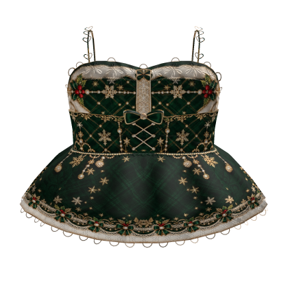 3.0 Christmas Green Snowflake Lolita Corset Dress